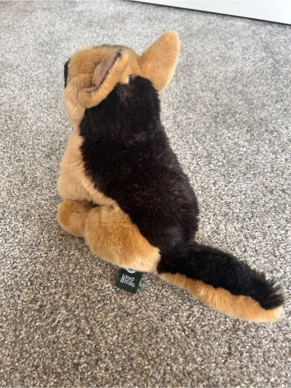 Plush German Shepherd Dog - Brown and Black - Living Nature